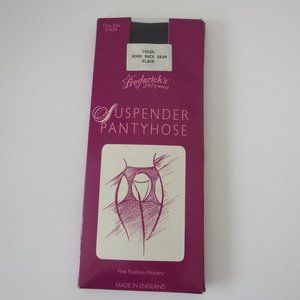 Vtg Fredericks of Hollywood Style 34025 100% nylon Suspender Pantyhose Back Seam